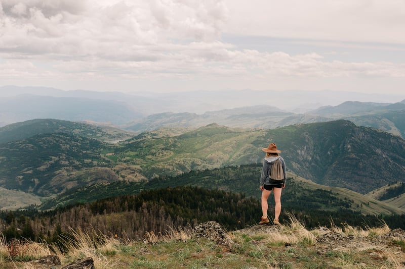 Hiker on a mountain trail